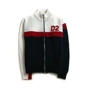 NWT | Dsquared2 | Colorblock Zip Sweater “D2” Logo | 18M | MSRP $215